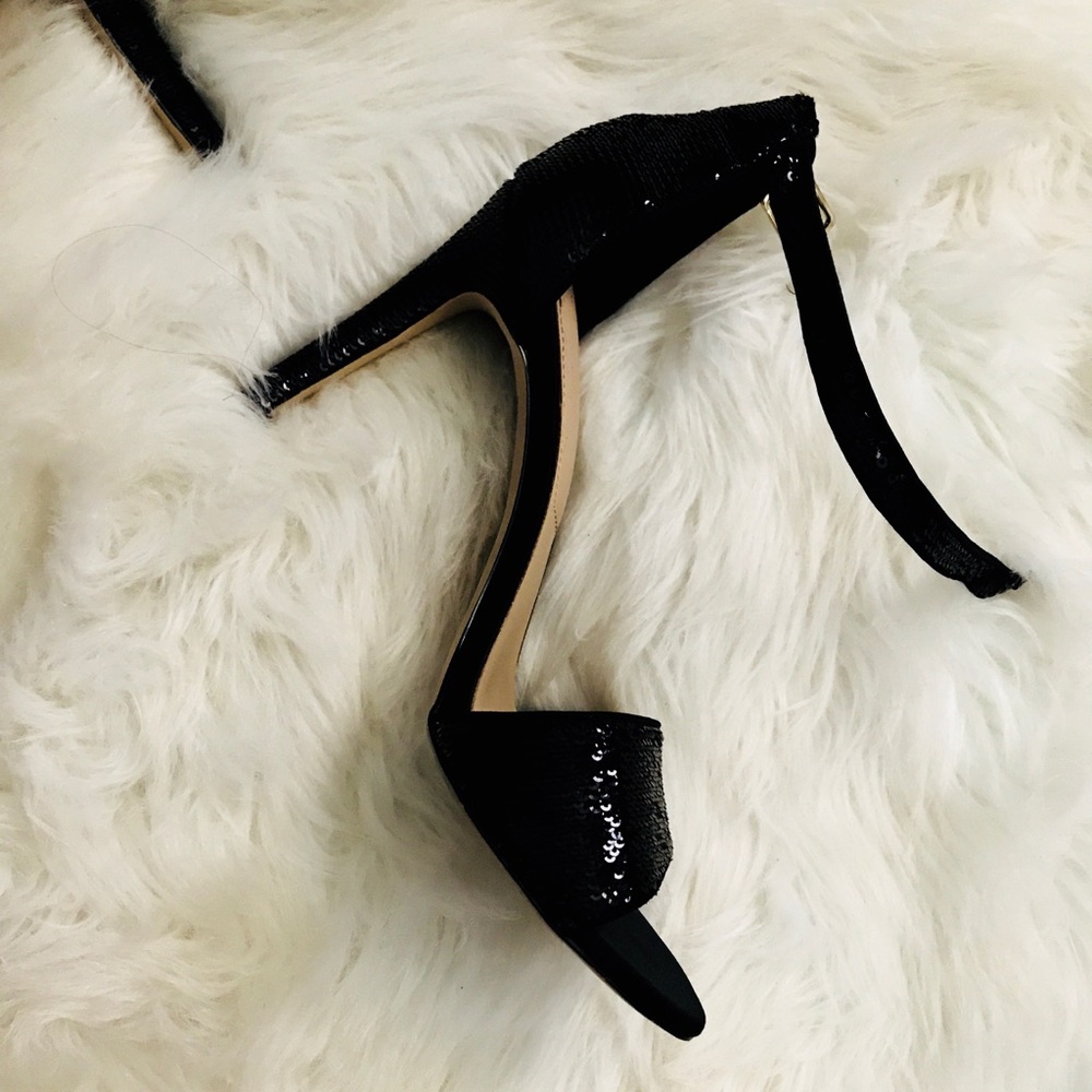 Black Sequin Heels